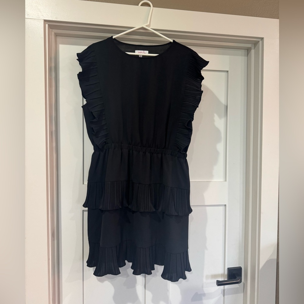 Black Ruffle Tiered Dress